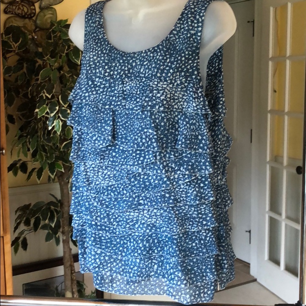 Ann Taylor Sleeveless Ruffled Top